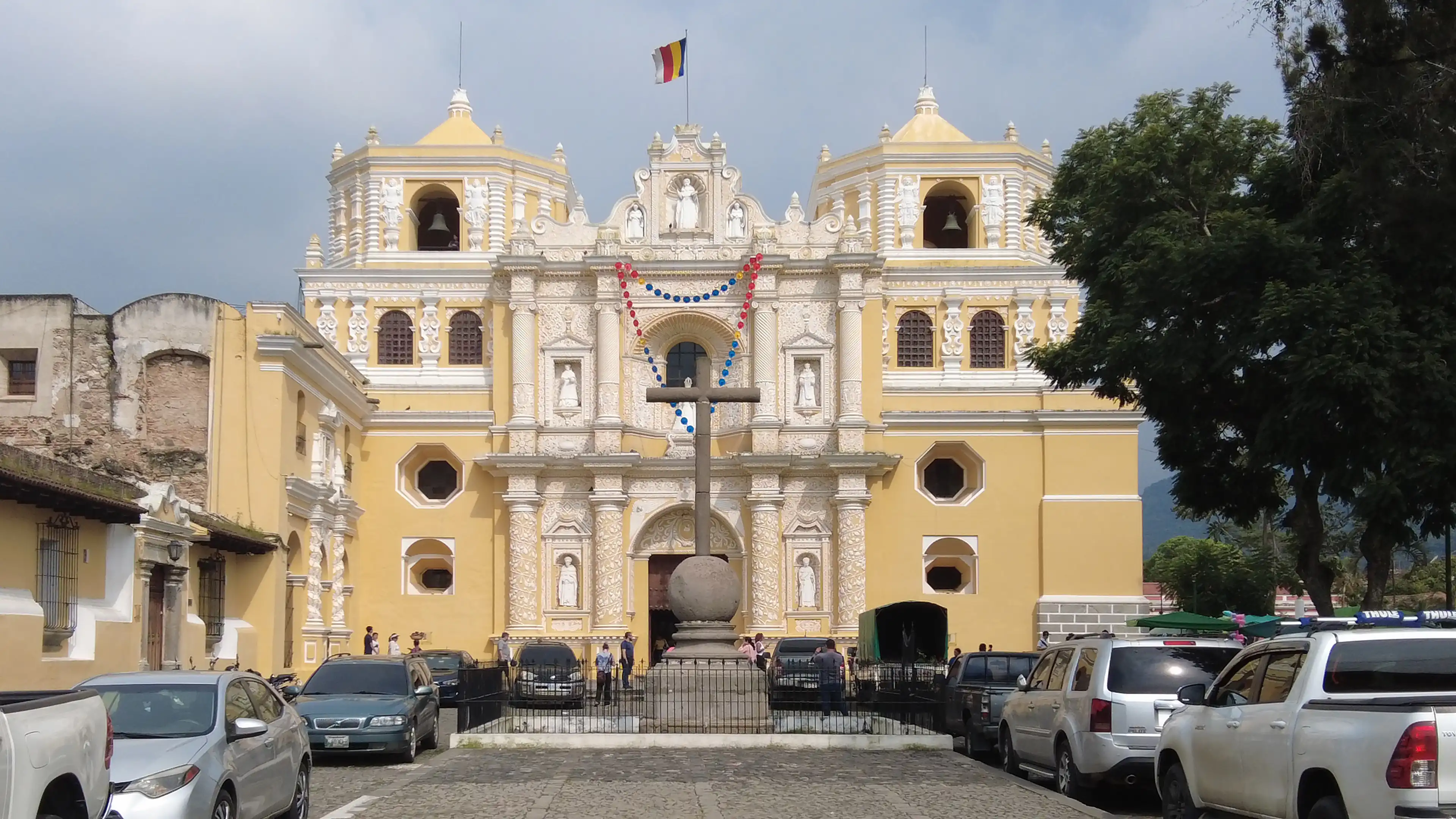 Facade of the Iglesia de la Merced in Antigua, Guatemala