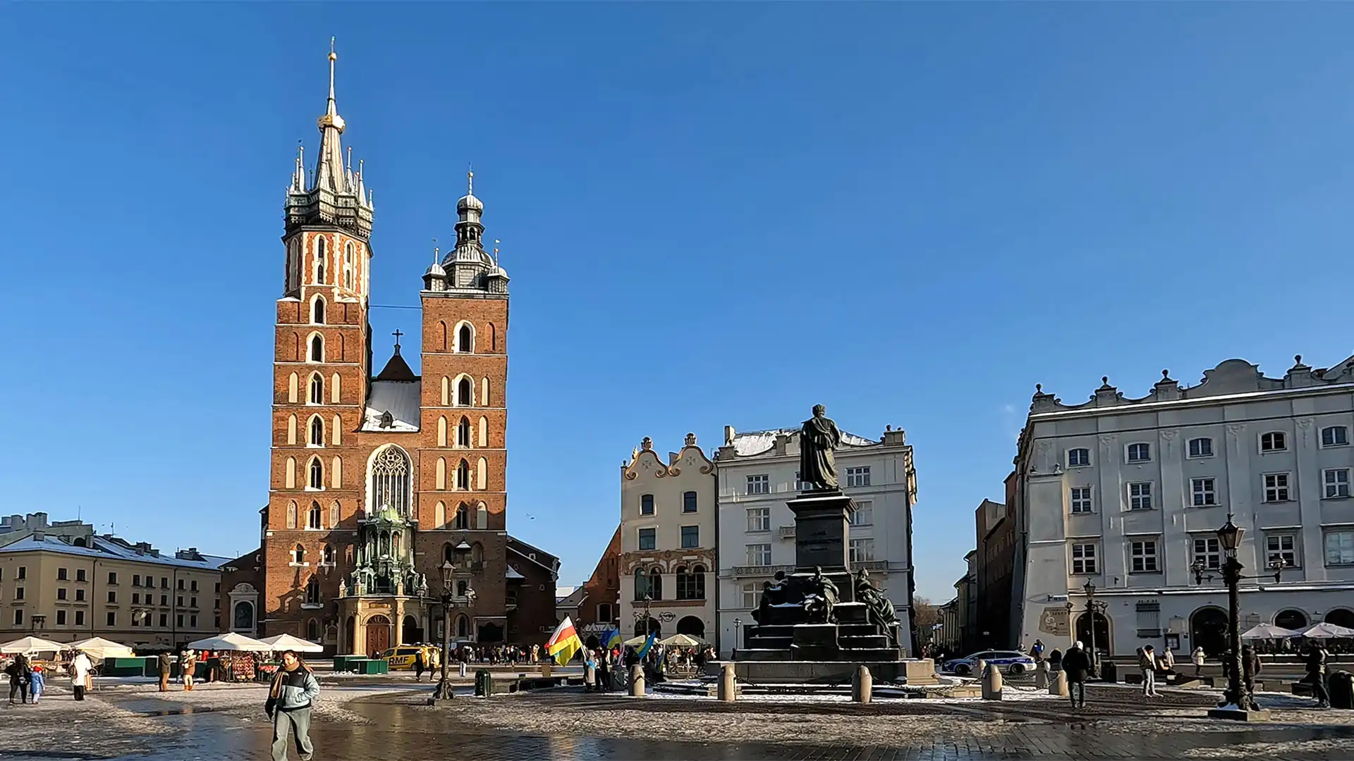 Krakow Main Square with St Mary's