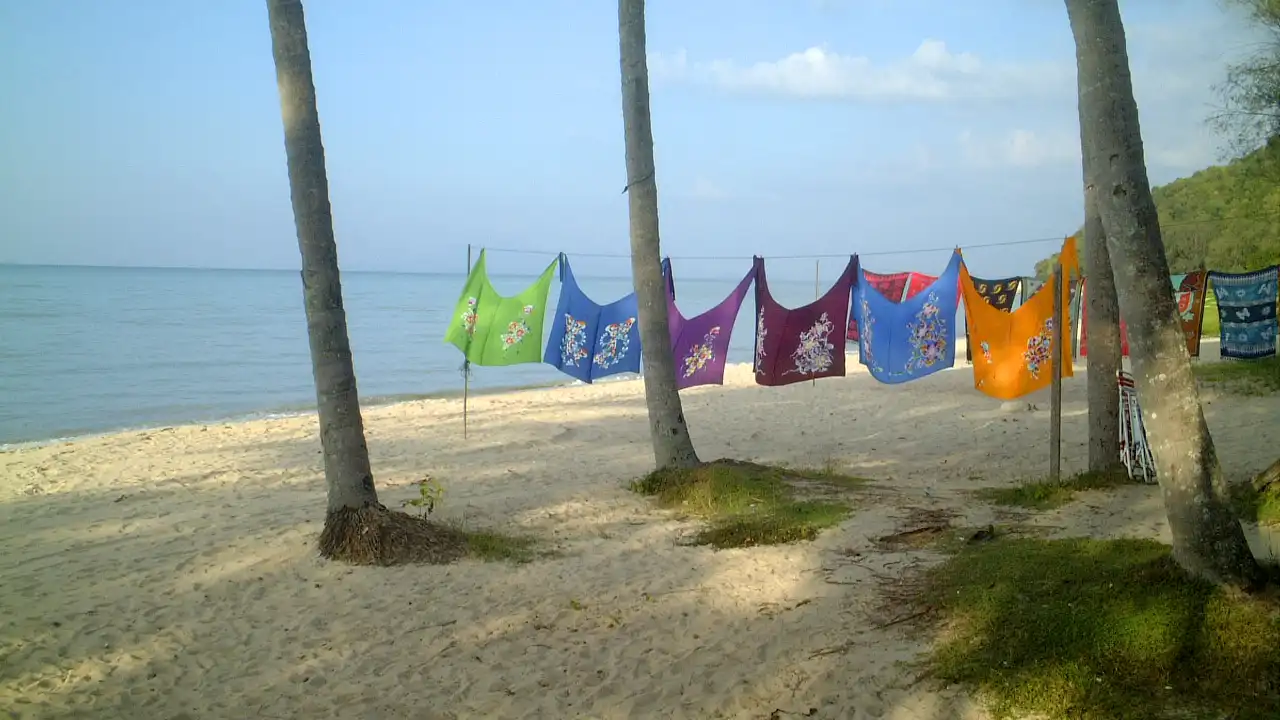 Sarongs Hanging to Dry at the Beach