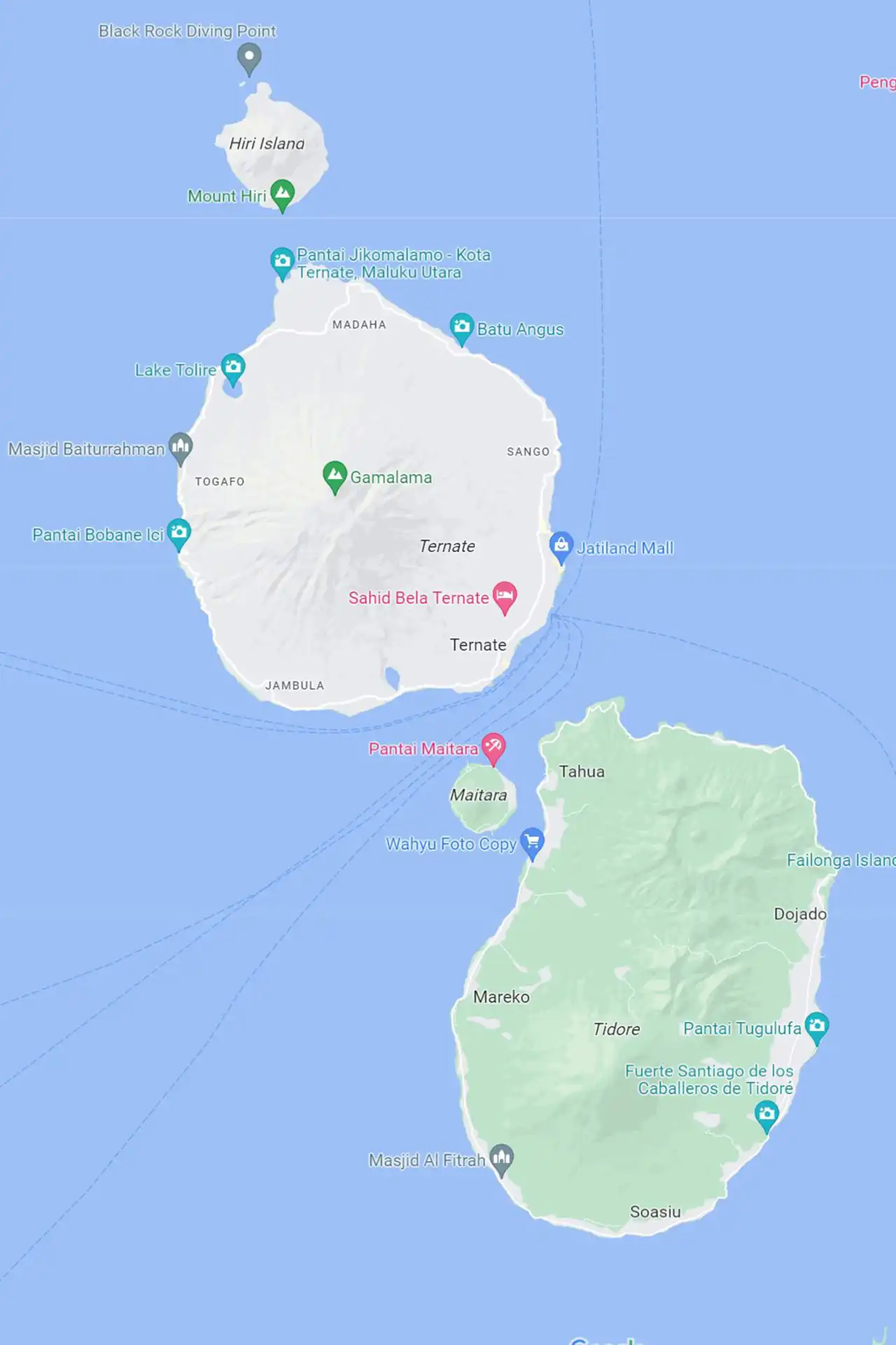 Ternate and Tidore Map
